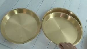 Stainless Steel European Dining Plate Golden Dining Plate Flatware Round Plate Cake Tray Western Steak Plate
