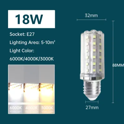 E27 E14 LED Bulb 12W 16W 18W High Brightness Lamp Light AC 220V Corn Bulbs Chandelier