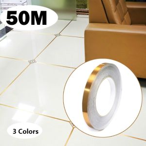 เทปตกแต่งร่องกระเบื้อง 50M เทปสีพื้น เทปปิดผนึกตะเข็บ สติ๊กเกอร์ตะเข็บความงามแบบมีกาวในตัว