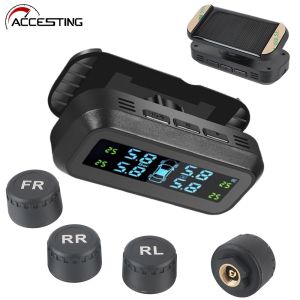 NEW Tire Pressure Monitoring System Solar TPMS With 4 External Sensors Car Tyre Pressure Monitor Temperature Warning