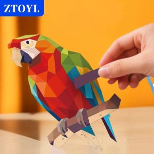 [COD]🔥🔥🔥ZTOYL 1 Set Animal Cognitive Training Enlightenment Toy Decals 3D Geometric Collages Childrens Puzzle Enhance Focus Handmade Stickers