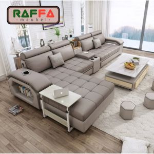 SOFA MINIMALIS L SHAPE/PUTUS - SOFA MODERN - SOFA RUANG TAMU / RUANG KELUARGA - KURSI SOFA L45