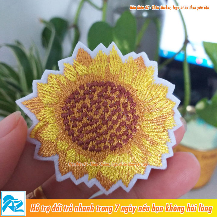 Sticker ủi thêu hình hoa hướng dương - Phụ kiện Patch ủi quần áo balo ...