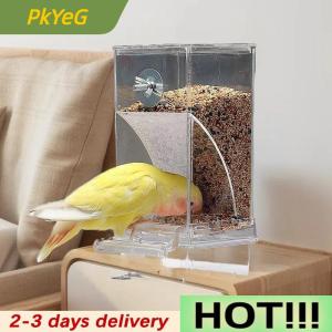 PkYeG Large Capacity Bird Feeder Box Anti-Splash Bird Food Dispenser Durable Parrot Feeding Box For Small Medium Birds