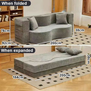 【10 Years Warranty】DreaME Furniture 2in1 convertible folding sofa bed full sponge roll pack compressed fabric sofa no assembly twin sleeper sofa with pillows Applicable to Futon Couch for Small Space Living Room/Bedroom/Guest Room/Apartment/Home Office