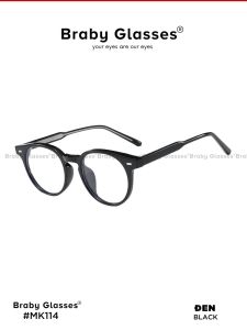 Gọng kính cận mắt tròn thời trang nam nữ Braby Glasses chất liệu nhựa dẻo TR90 đơn giản và trẻ trung sang trọng (MK114)