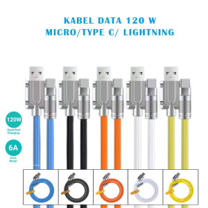 Kabel Data Fast Charging Universal 120W untuk Micro USB/Type-C/Lightning - Zinc Alloy dan Silicon