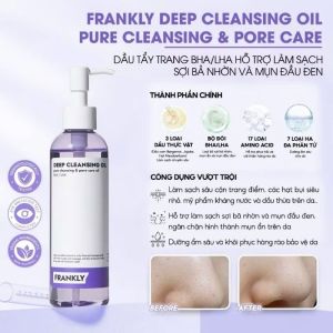 Dầu tẩy trang Frankly làm sạch sâu mụn đầu đen Xuất xứ Hàn Quốc Oil Based