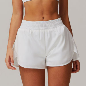 Zechuang pocketless quick-dry yoga shorts faux two-piece sports butt-lifting shorts running fitness yoga pants 4001