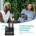 ULANZI UW-MIC 2.4GHz Wireless Microphone Dual Lavalier Mic for Smartphone. 