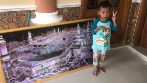 Hiasan Dinding Cetak Gambar Makkah Plus Bingkai ukuran 130cm x 80cm