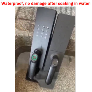 Waterproof and Sunscreen Smart Lock Door Lock Main Door Smart Door Lock Home Security Door Main Door Password/IC Card/Key/Fingerprint Unlock Biometrics Smart Door Lock System Automatic Sliding Cover Door Knob For Main Door Applicable to Left & Right