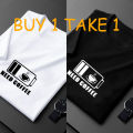[Buy 1 Get 1 Free] Printed T-shirt in black and white, simple and versatile shirt for men and women. 