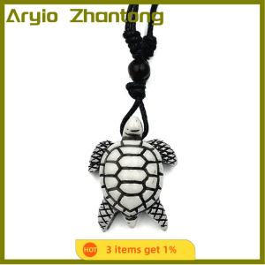 Aryio Mens Carved Sea Turtles Pendant Necklaces Vintage Turtle Jewelry Couple Necklace