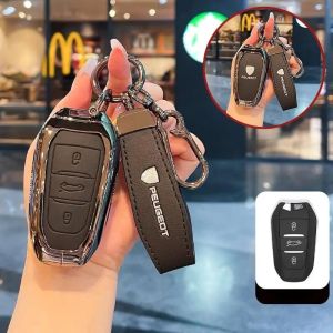 Zinc Alloy Key Case Key Holder for Peugeot 308 408 508 2008 3008 4008 5008 Citroen C4 C4L C6 C3-Xr Picasso Ds3 Ds4 Ds5 Car Remote Key Holder Key Chain
