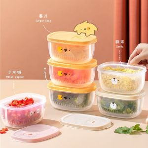 Household Transparent Plastic Fresh-keeping Box Kitchen Sealed Drain Refrigerator Fruit Storage Box Storage Box