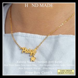 kalung nama anak perempuan kalung nama titanium anti karat kalungnama aksesoris wanita necklace titanium aksesoris fashion