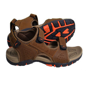 Manjaru Lakbay Pro Mens Casual Leather Sandals with Non-Slip Sole and Adjustable Straps