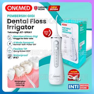 ONEMED - Pembersih Sela Gigi Elektrik IPX7 4 Mode Rechargeable | DENTAL PICK WATER FLOSSER Spray Portable Oral Irrigator | Benang Tusuk Gigi