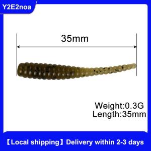 【Local shipping】 10pcs 35mm 0.3g Lua Root Fishing Soft Bait Threaded Soft Bait Mini Soft Worm Straight Tail Lua Bait