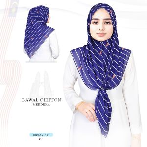 *New Arrival*Merdeka Bawal Chiffon Biding 45"With Flag design By Women Hijab