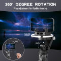 TNW C16 Selfie Stick Gimbal Stabilizer With Face Tracking 360°rotation AI Follow-Up Fill light Tripod For Vlog Video Recording. 