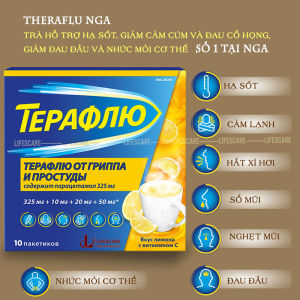 Theraflu Nga Trà giúp giảm cảm cúm đau cổ họng giảm đau đầu và nhức mỏi cơ thể hộp 10 gói-lifescare