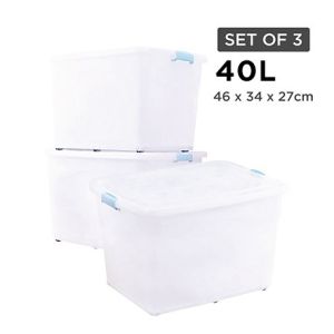 🇸🇬NestHome🇸🇬 Bundle Promo of 3: TRANSPARENT Storage Container 40/65/100/145 Litres (L) - Storage Design / Storage box