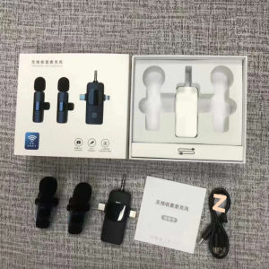 (กรุงเทพฯ)ไมโครโฟนไร้สายแบบหนีบเสื้อ k15 สำหรับการถ่ายทอดสด/ออกอากาศ/ไมโครโฟนแบบหนีบเสื้อ 3 IN 1 รองรับ TYPE-C/ios/3.5mm