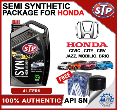 STP 10W-40 HIGH MILEAGE 4 LITERS FOR HONDA CITY CIVIC JAZZ CRV BRIO MOBILIO SEMI SYNTHETIC