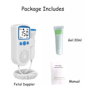 Fetal Doppler Baby Heartbeat Detector Portable Pregnant Baby Ultrasound Heart Rate Monitor Pocket LCD Probe Vascular Doppler Stethoscope