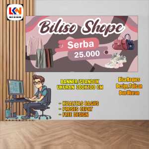 spanduk banner BILISO SHOP reques design