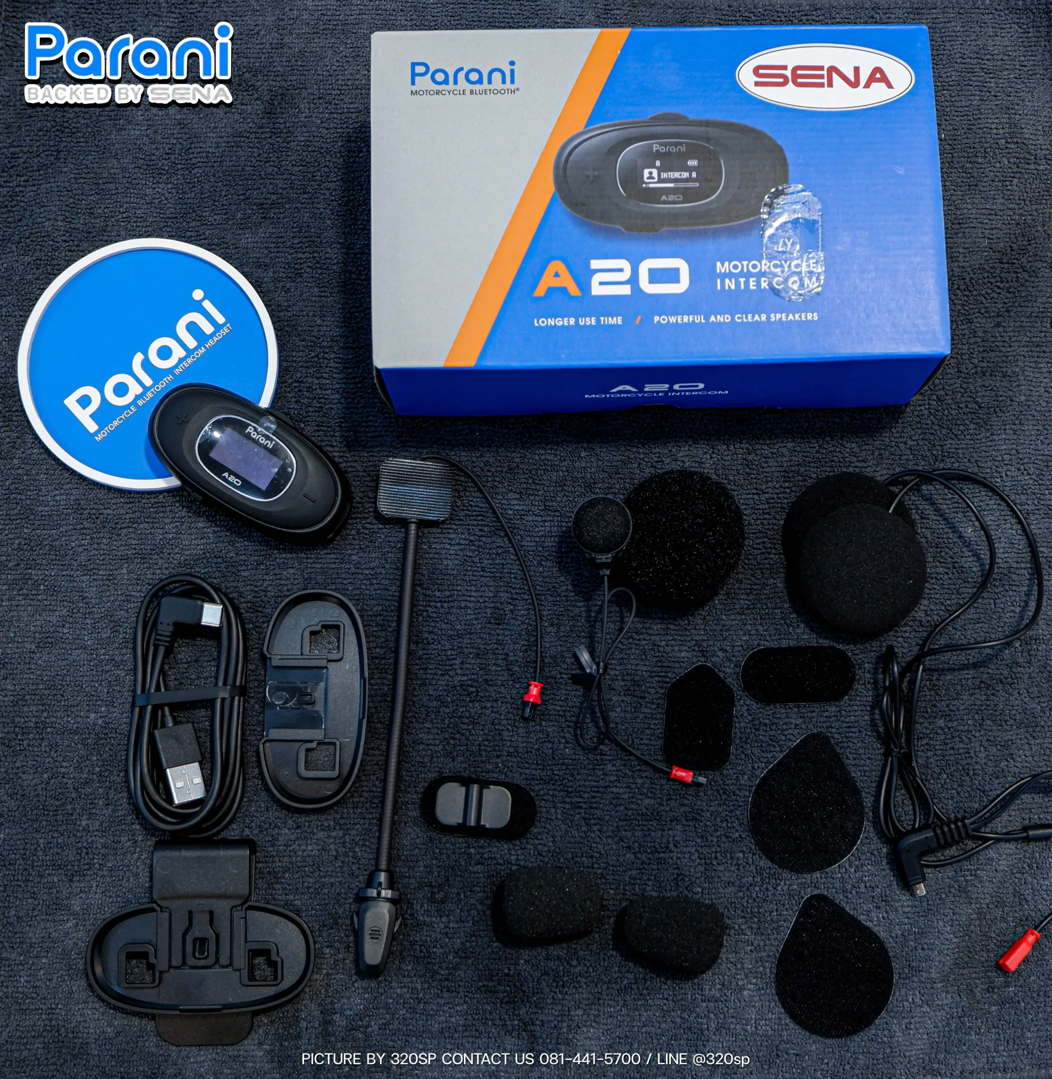 Parani A20 บลูทูธติดหมวกกันน็อค ของแท้ ส่งไว (รับประกัน 1 ปี)