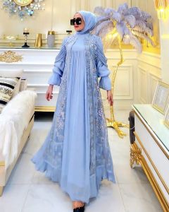 Gamis Lebaran Viral 2024 Zhavira Bahan Ceruty Babydol Full Furing Apk Brukat Dress Wanita Muslim Cantik Kekinian