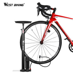 WEST BIKING 160 PSI High Pressure Bicycle Floor Pump Barometer Cycling Air Pump Inflator Bike Accessories MTB Road Bicycle Pump