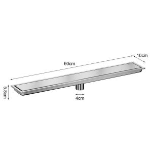 SUS304 Stainless Steel Invisible Floor Drain Bathroom Rectangular Drainer Anti Odor Tile Insert Drainer