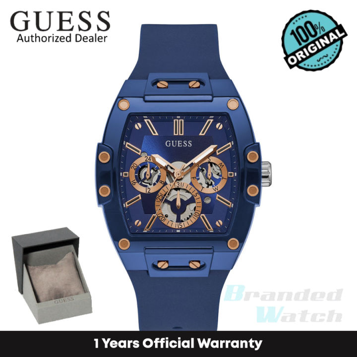 Official Warranty Guess GW0203G7 Men s Blue Case Multifunction Blue Dial Blue Silicone Strap Watch watch for men jam tangan lelaki guess watch for men guess watch men watch Lazada