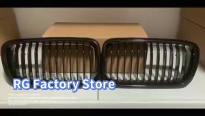 For BMW 7 Series E38 4-Door Sedan 1999-2001 Front Kidney Racing Grille 1 Pair Glossy Black Grill Single Slat Cover