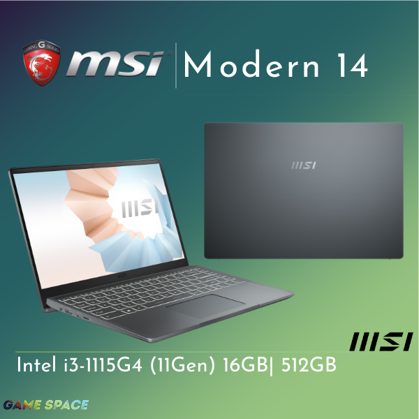 Msi notebook modern 14 intel i3 1115g4 8 gb 512 gb lazada