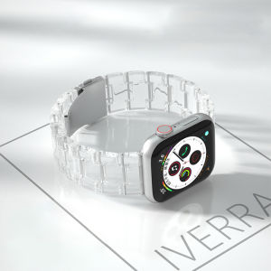 Newest Strap compatible with Apple Watch Strap Transparent Band bracelet With Metal Stainless Steel Buckle apple watch ultra 2 series 9 8 7 6 5 3 se2 iWatch Band 49mm 41mm 45mm 38mm 40mm 42mm 44mm accessories
