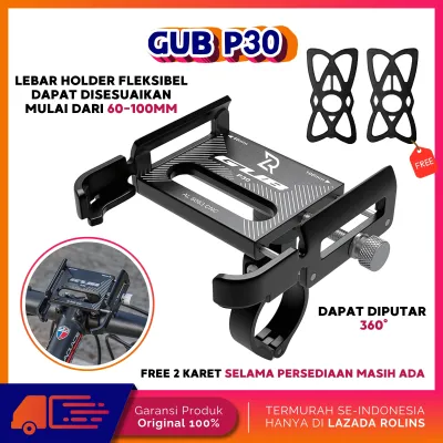 Original GUB P30 Holder Hp Smartphone Sepeda Dan Motor Rotation 360