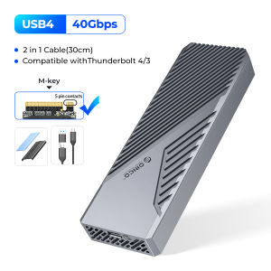 ORICO 7000MB/S M.2 NVME Enclosure USB4 40Gbps with Cooling Fan Max up tp 8TB SSD PCIe4.0 Compatible Thunderbolt 3/4