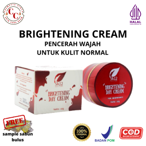 SR12 Brightening Day & Night Cream - Paket Pencerah Wajah untuk Kulit Normal dengan Ekstrak Teh dan Aroma Lemon BPOM