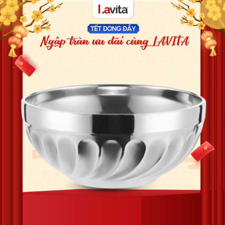 Tô inox 2 lớp có rãnh xoắn cách nhiệt - Bát ăn cơm inox | Lazada.vn