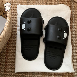 WY-XIXITIAO Cute Bear Slippers for Men and Women Soft Sole Comfortable Portable Foldable Suitable for Business Trips Travel and Bathroom Use ins