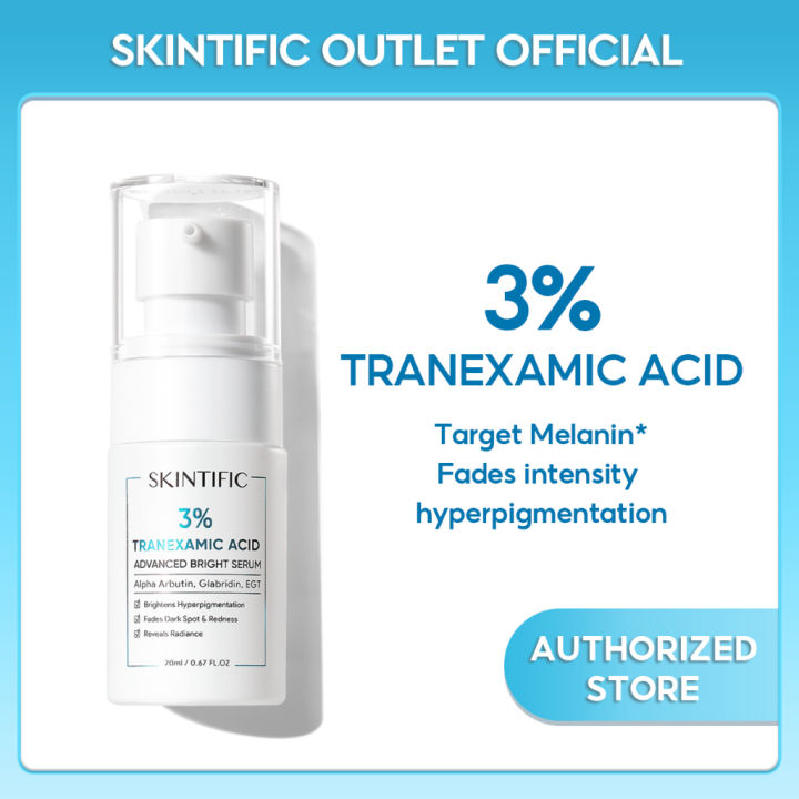 ♠100 Ori SKINTIFIC 3 Tranexamic Acid Advanced Bright Serum Fade Dark Spot Brightening Skin Serum Alpha Arbutin Serum❧
