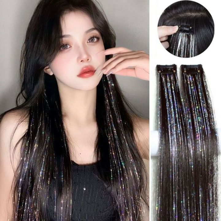 KANBAZ Glitter Sparkle Shiny Hair Tinsel Dazzles Twinkle Hair Synthetic