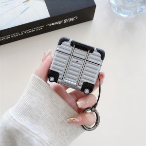 NOBLELYN Trendy Suitcase Earphone Case Individual Drop-proof Headphone Case Fashion Multifunctional Luggage Protective Case for Airpods 4 3 2 Pro