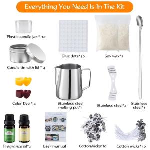 1set Easy-to-Make DIY Candle Kit Aromatherapy Essential Oil + Wicks Fixator for Home Decoration