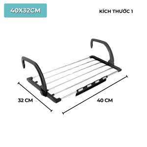 Giá phơi đồ ban công NAGO kệ treo quần áo giày dép gấp gọn kiểu dáng thông minh chịu lực 10 kg.